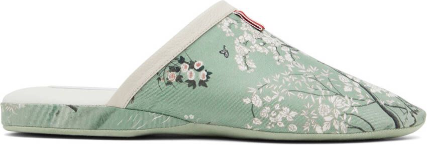 Thom Browne Green Silk Slippers - Picture 5