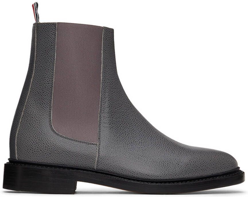 Thom Browne Grey 4-Bar Chelsea Boots - Picture 4