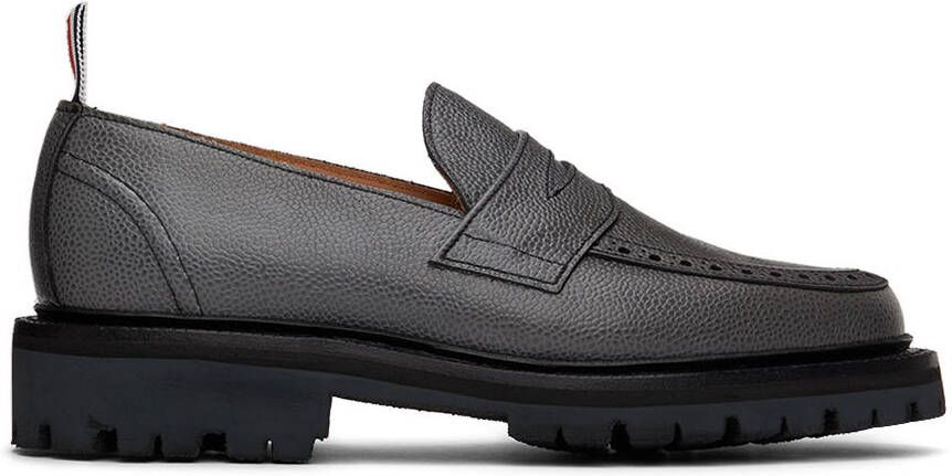 Thom Browne Grey Classic Penny Loafers - Picture 4