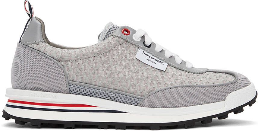Thom Browne Grey Mesh Tech Runner Sneakers - Picture 5