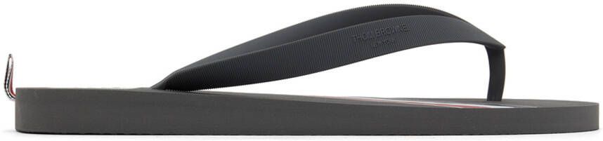 Thom Browne Grey RWB Stripe Flip Flops - Picture 5