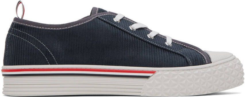 Thom Browne Navy Collegiate Sneakers - Picture 4