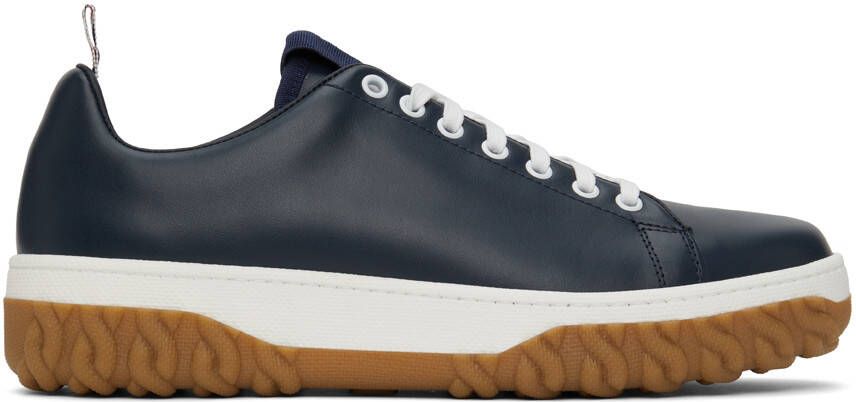 Thom Browne Navy Court Sneakers - Picture 4
