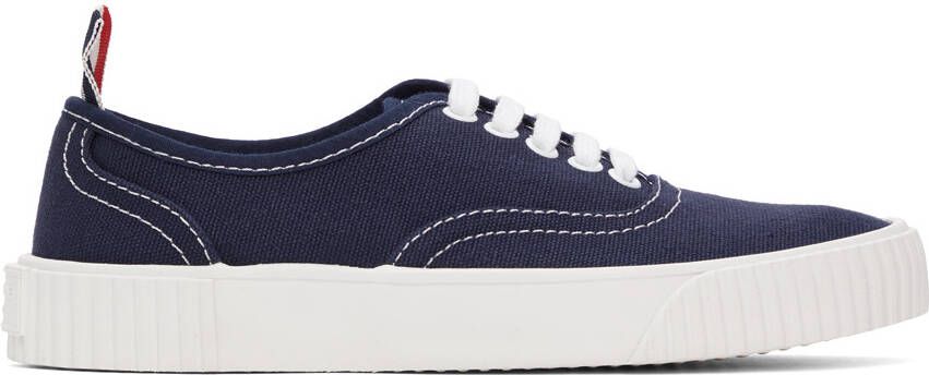 Thom Browne Navy Heritage Vulcanized Sneakers - Picture 5