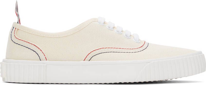 Thom Browne Off-White Heritage Vulcanized Sneakers - Picture 2