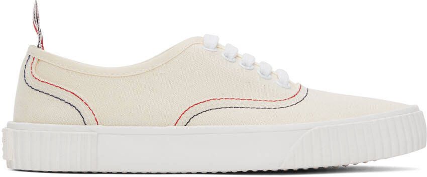 Thom Browne Off-White Heritage Vulcanized Sneakers - Picture 5