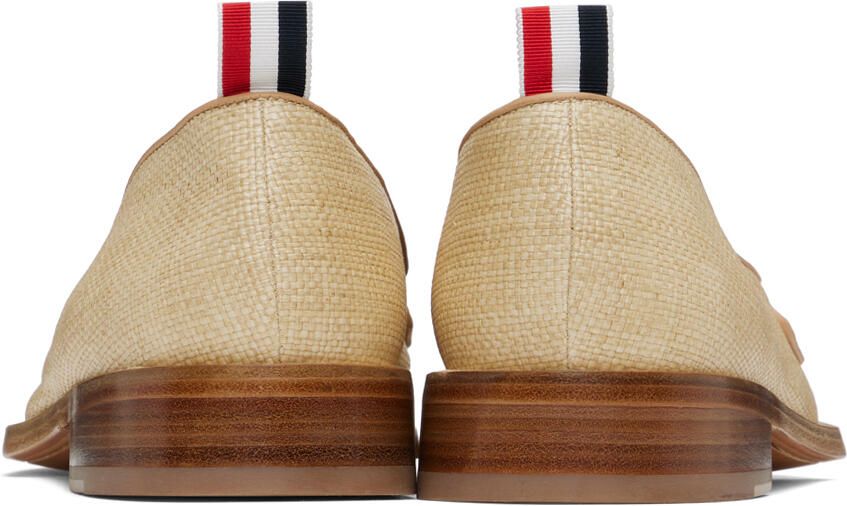 Thom Browne Beige Varsity Penny Loafers