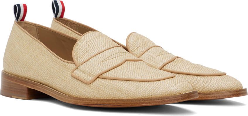 Thom Browne Beige Varsity Penny Loafers - Picture 2
