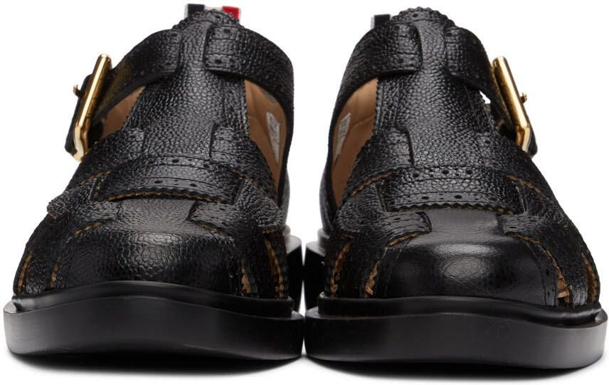 Thom Browne Black Brogued Fisherman Sandals - Picture 2