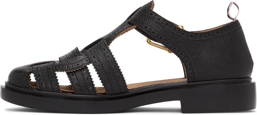 Thom Browne Black Brogued Fisherman Sandals - Picture 4