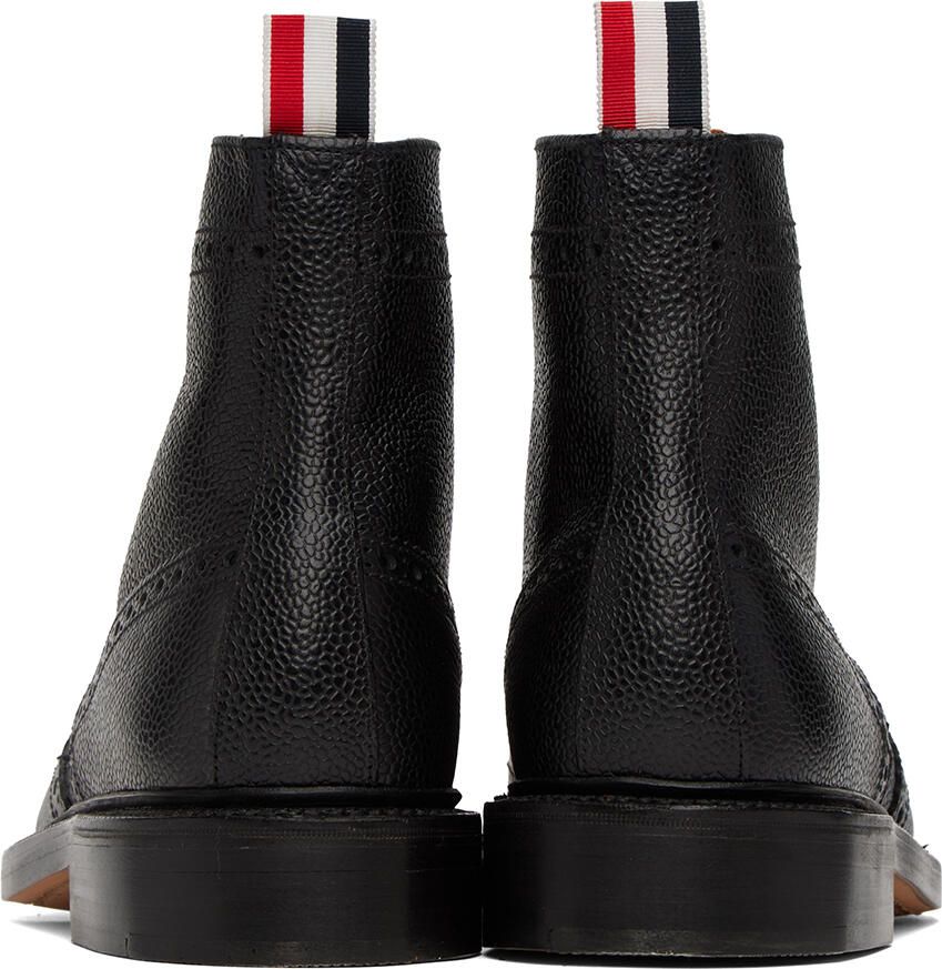 Thom Browne Black Classic Wingtip Boots
