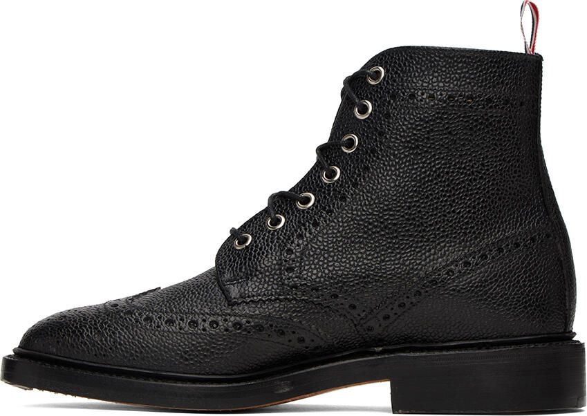 Thom Browne Black Classic Wingtip Boots - Picture 3