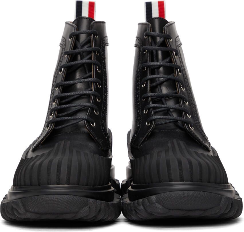 Thom Browne Black Longwing Duck Lace-Up Boots - Picture 2