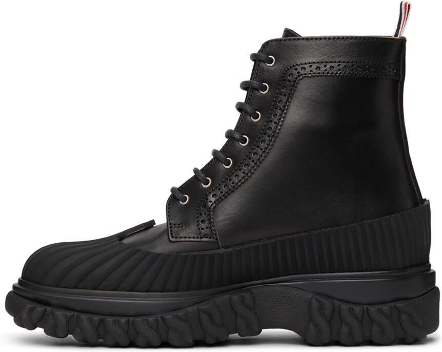 Thom Browne Black Longwing Duck Lace-Up Boots - Picture 3