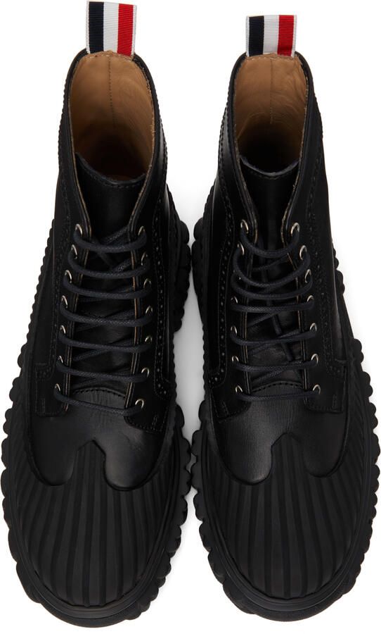 Thom Browne Black Longwing Duck Lace-Up Boots - Picture 4