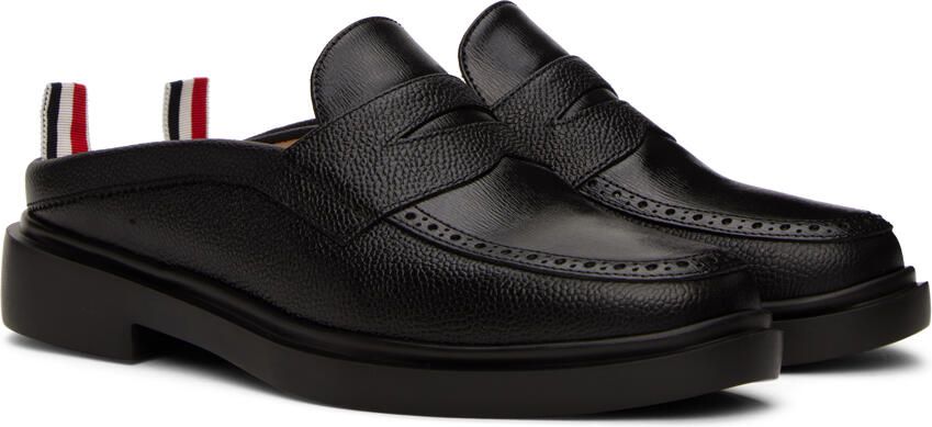 Thom Browne Black Pebbled Loafers - Picture 2