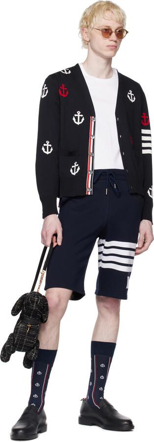 Thom Browne Black Pebble Grained Penny Loafers - Picture 4