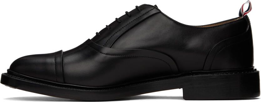 Thom Browne Black Raw Edge Cape Toe Oxfords - Picture 3