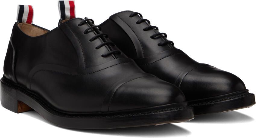 Thom Browne Black Raw Edge Cape Toe Oxfords - Picture 2