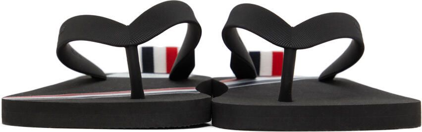 Thom Browne Black RWB Stripe Flip Flops - Picture 3