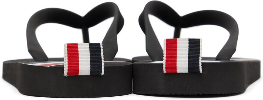 Thom Browne Black RWB Stripe Flip Flops - Picture 2