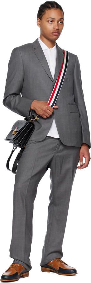 Thom Browne Brown & Navy Perforated Loafers - Picture 4