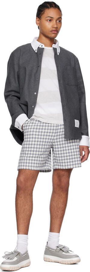 Thom Browne Gray Kilted Loafers - Picture 4