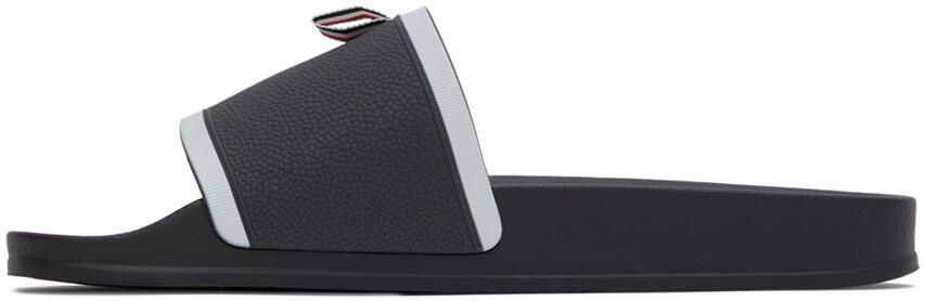 Thom Browne Gray Pool Slides - Picture 4
