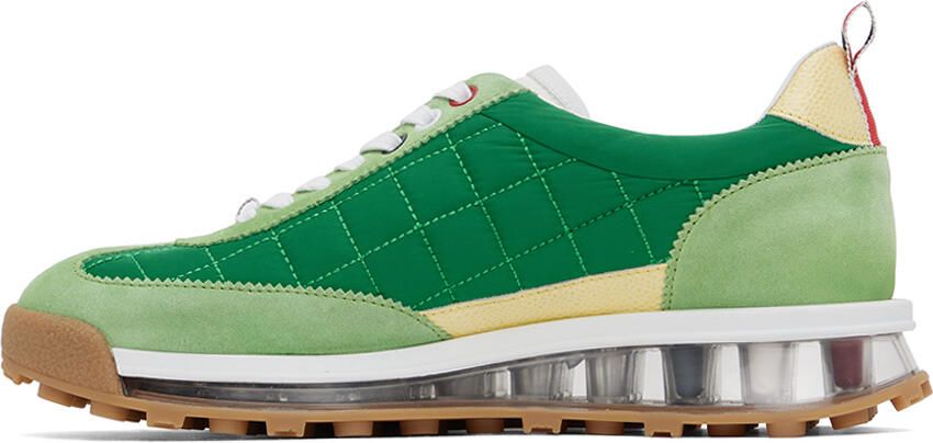 Thom Browne Green Quilted Tech Runner Sneakers - Picture 3