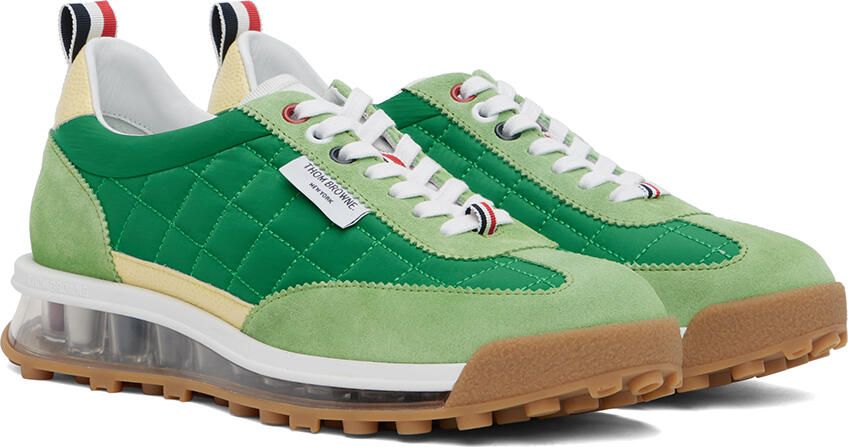 Thom Browne Green Quilted Tech Runner Sneakers - Picture 2