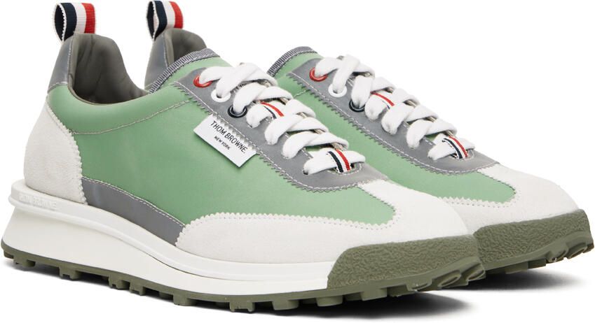 Thom Browne Green Reflective Nylon Tech Sneakers - Picture 2