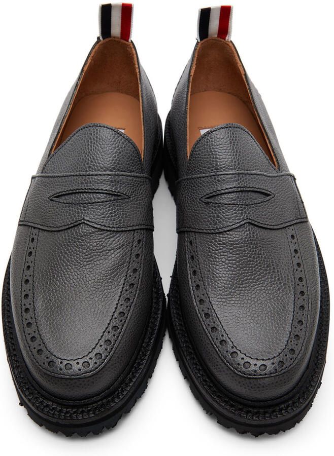 Thom Browne Grey Classic Penny Loafers