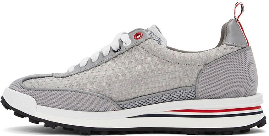 Thom Browne Grey Mesh Tech Runner Sneakers - Picture 4