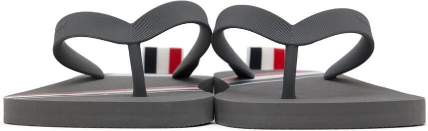 Thom Browne Grey RWB Stripe Flip Flops - Picture 3