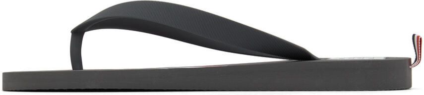 Thom Browne Grey RWB Stripe Flip Flops - Picture 4