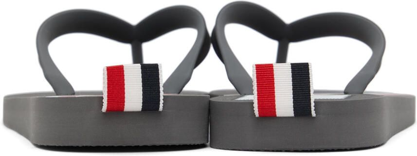 Thom Browne Grey RWB Stripe Flip Flops - Picture 2