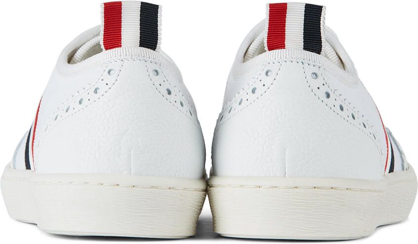 Thom Browne Kids White Side Stripe Low Sneakers