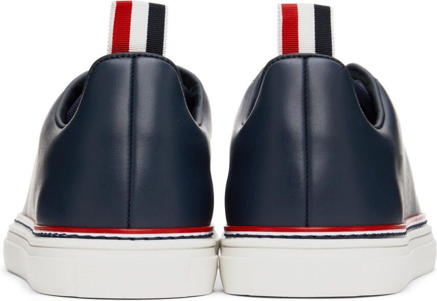 Thom Browne Navy Calfskin Tennis Sneakers