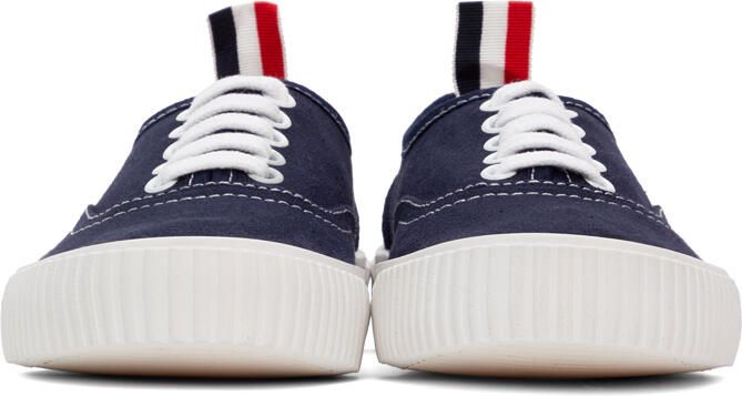 Thom Browne Navy Heritage Vulcanized Sneakers - Picture 3