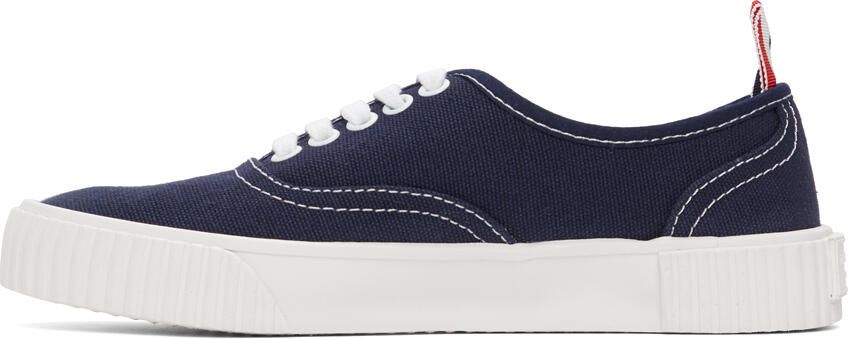 Thom Browne Navy Heritage Vulcanized Sneakers - Picture 2