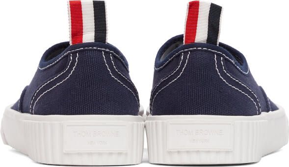 Thom Browne Navy Heritage Vulcanized Sneakers - Picture 4