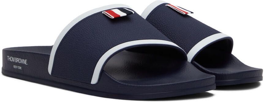 Thom Browne Navy Pool Slides - Picture 2