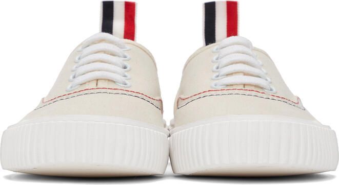 Thom Browne Off-White Heritage Vulcanized Sneakers - Picture 5