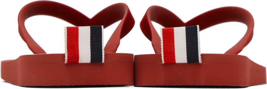Thom Browne Red RWB Stripe Flip Flops - Picture 2
