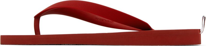 Thom Browne Red RWB Stripe Flip Flops - Picture 4