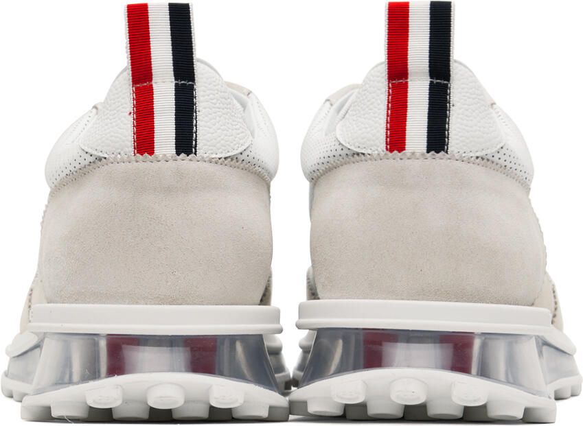 Thom Browne White & Beige Tech Runner Sneakers