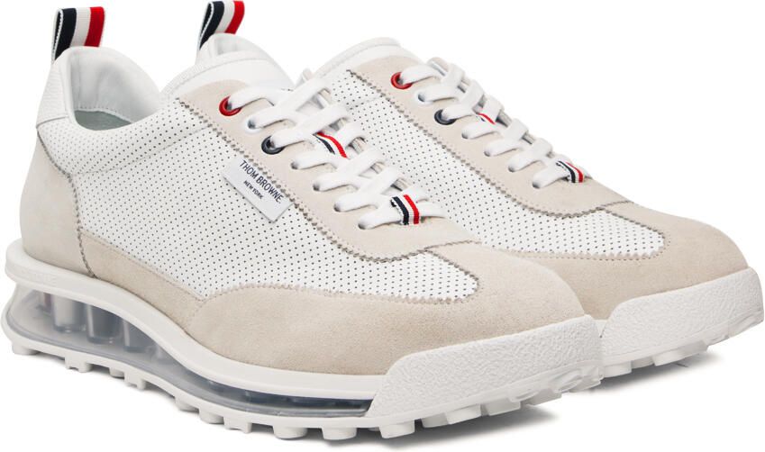 Thom Browne White & Beige Tech Runner Sneakers - Picture 2