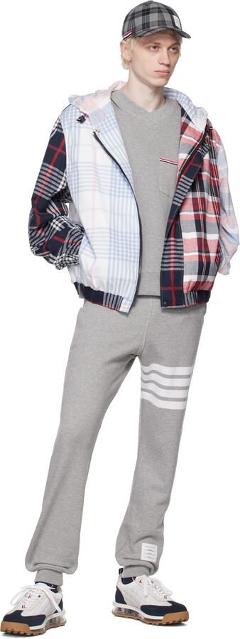 Thom Browne White & Navy Quilted Tech Runner Sneakers - Picture 4