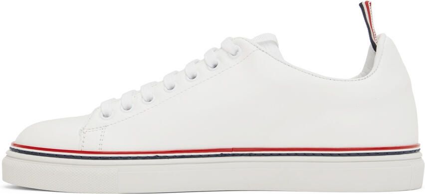 Thom Browne White Calfskin Tennis Sneakers - Picture 3