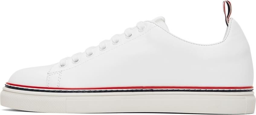 Thom Browne White Leather Tennis Sneakers - Picture 4